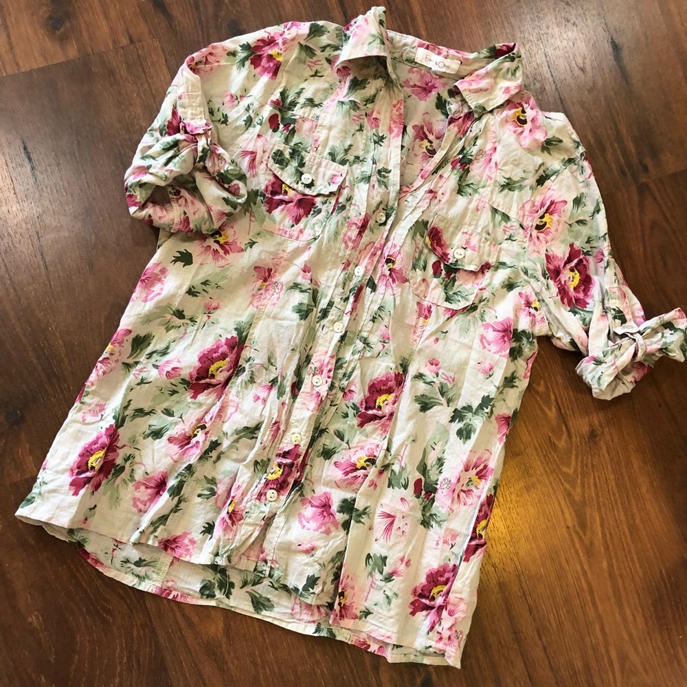 Eden & Olivia button down floral layering shirt